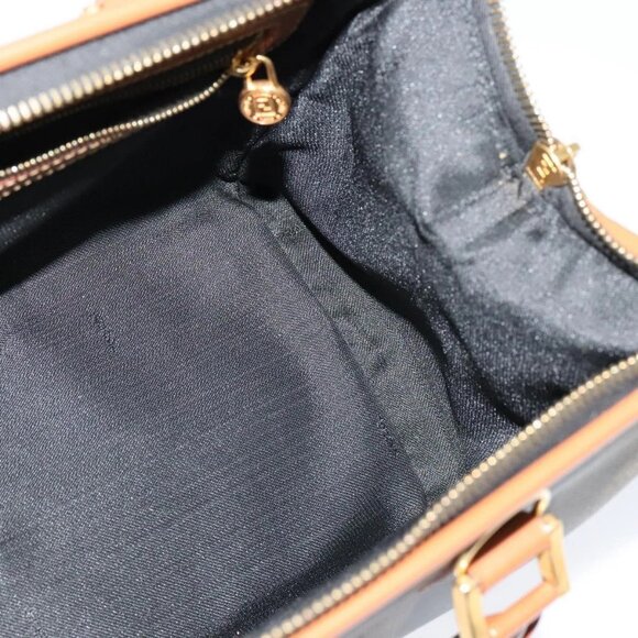 FENDI Pecan Canvas Hand Bag Brown Gold Auth 119578 - Picture 12 of 16
